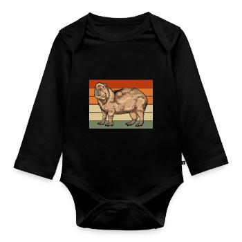 Capybara Lover Animal Gift Retro Capybara - Organic Longsleeve Baby Bodysuit - black - Front