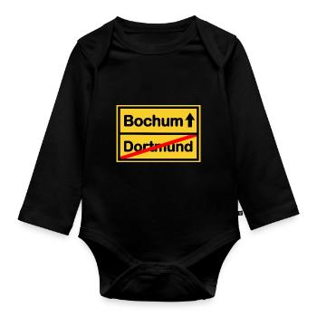 The fans from Bochum - Organic Longsleeve Baby Bodysuit - black - Front