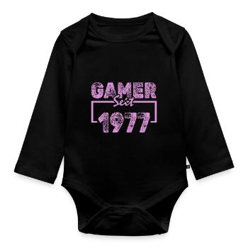 Tippen 1977 - Baby Bio-Langarm-Body - Schwarz - Vorne
