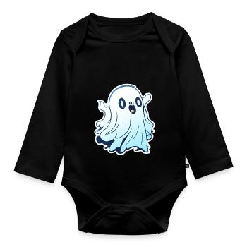 Gespenst - Baby Bio-Langarm-Body - Schwarz - Vorne
