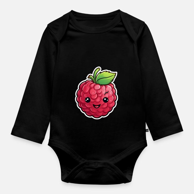 Himbeere - Baby Bio-Langarm-Body - Schwarz