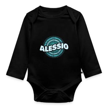 Cadeau pour Alessio - Body Bébé bio manches longues - noir - Devant