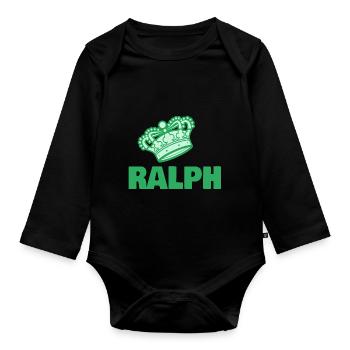 Prénom Ralph - Body Bébé bio manches longues - noir - Devant