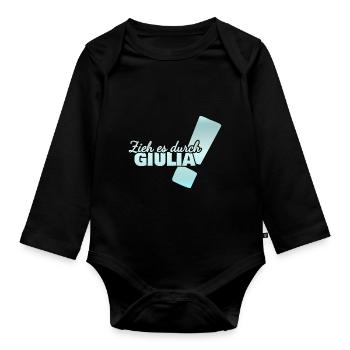 Giulia als Vorname - Baby Bio-Langarm-Body - Schwarz - Vorne