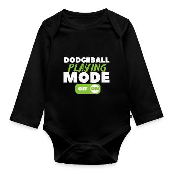 Gift for Dodgeball Players - Organic Longsleeve Baby Bodysuit - black - Front