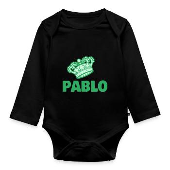 Pablo als Vorname - Baby Bio-Langarm-Body - Schwarz - Vorne
