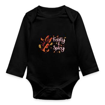 Fiery & Spicy - Cancer Motif for Lovers - Organic Longsleeve Baby Bodysuit - black - Front