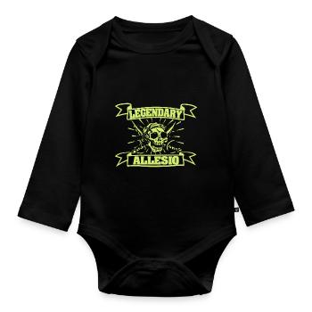 Geschenk für Allesio - Baby Bio-Langarm-Body - Schwarz - Vorne