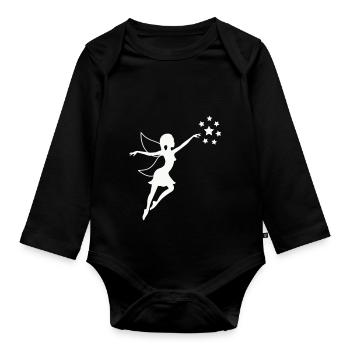 fairy - Organic Longsleeve Baby Bodysuit - black - Front