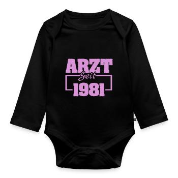 1981 - Baby Bio-Langarm-Body - Schwarz - Vorne