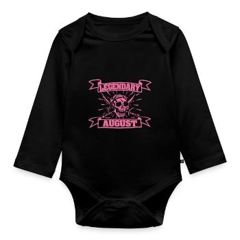 August as Carnival - Organic Longsleeve Baby Bodysuit - black - Front