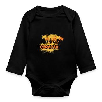 Party Curacao - Organic Longsleeve Baby Bodysuit - black - Front