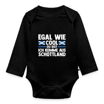 Scots Scottish Scotland - Organic Longsleeve Baby Bodysuit - black - Front