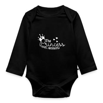 Princess - Organic Longsleeve Baby Bodysuit - black - Front