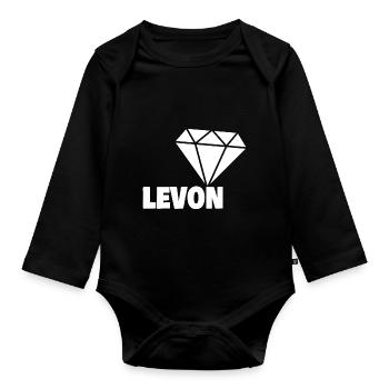 Levon comme noble - Body Bébé bio manches longues - noir - Devant