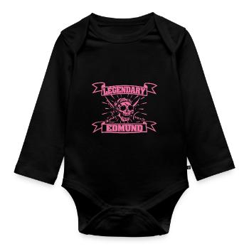 Edmund als Fasching - Baby Bio-Langarm-Body - Schwarz - Vorne