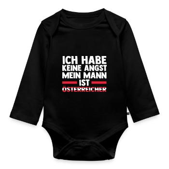 Austrians Austria - Organic Longsleeve Baby Bodysuit - black - Front