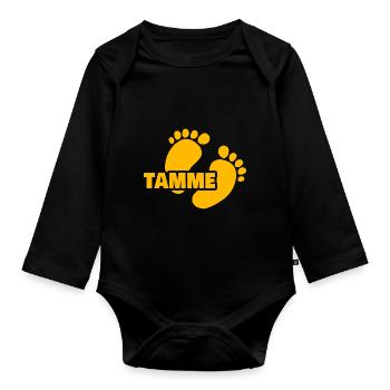 Geburt Tamme - Baby Bio-Langarm-Body - Schwarz - Vorne