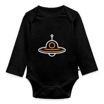 soucoupe volante - Body Bébé bio manches longues - noir - Devant