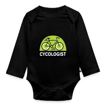 Cycologist Bike Bike Bike - Organic Longsleeve Baby Bodysuit - black - Front