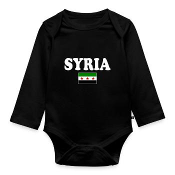 Drapeau de la Syrie - Body Bébé bio manches longues - noir - Devant