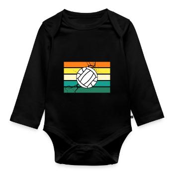 Joueurs de handball Handball - Body Bébé bio manches longues - noir - Devant