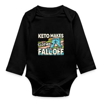 Keto lässt meine Kleider herunterfallen - Baby Bio-Langarm-Body - Schwarz - Vorne