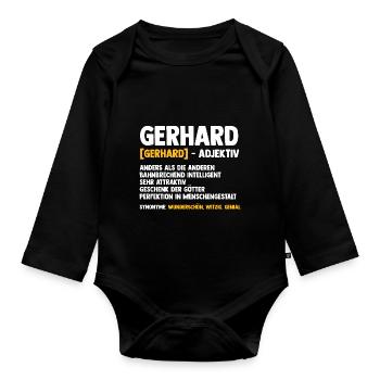 Gerhard - Organic Longsleeve Baby Bodysuit - black - Front
