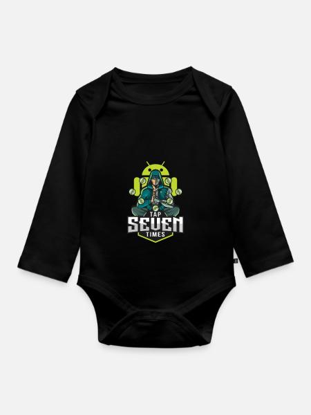 Android developer mode - Organic Longsleeve Baby Bodysuit - black