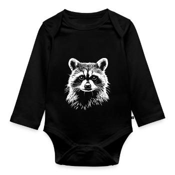 Raton laveur - Body Bébé bio manches longues - noir - Devant