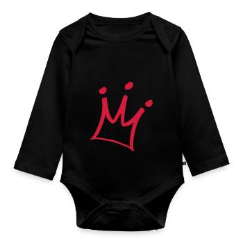krone - Baby Bio-Langarm-Body - Schwarz - Vorne