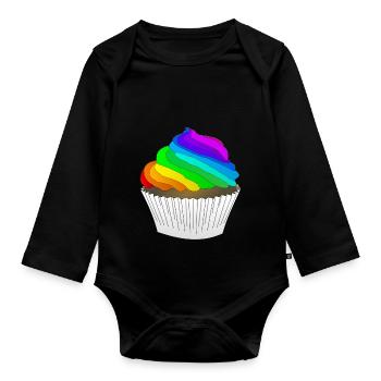 Cupcake - Baby Bio-Langarm-Body - Schwarz - Vorne