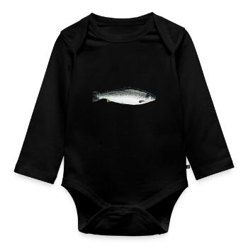 Lachs - Baby Bio-Langarm-Body - Schwarz - Vorne