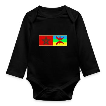 T shirt Maroc Amazigh - Body Bébé bio manches longues - noir - Devant