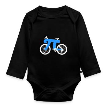 Pi Fahrrad Mathe - Baby Bio-Langarm-Body - Schwarz - Vorne
