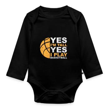 Cadeau de basket-ball joueur de basket-ball - Body Bébé bio manches longues - noir - Devant