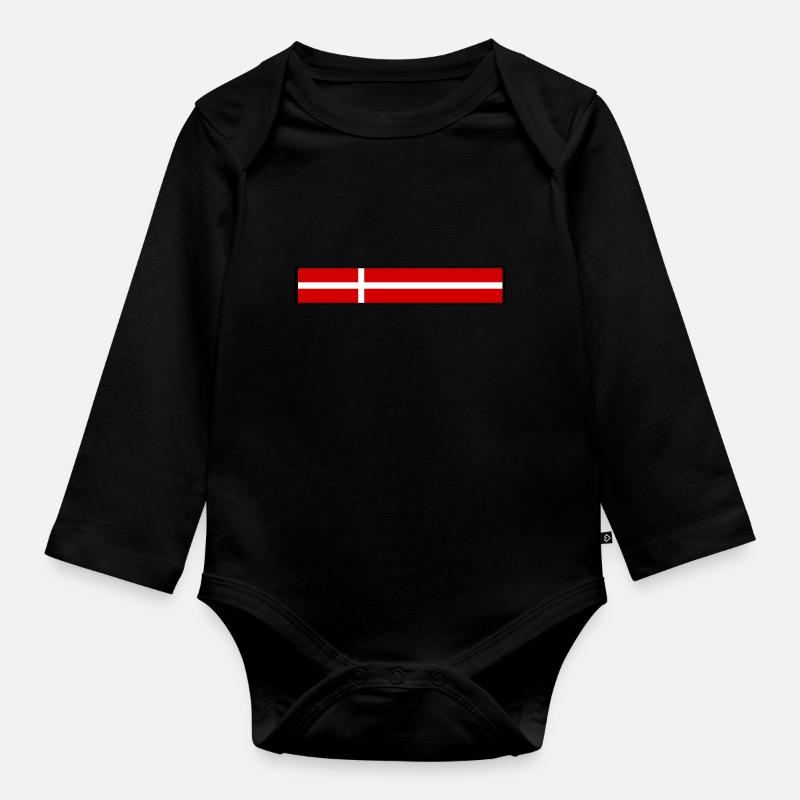 Drapeau du Danemark - Body Bébé bio manches longues - noir