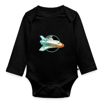 navette spatiale pour vaisseau spatial - Body Bébé bio manches longues - noir - Devant