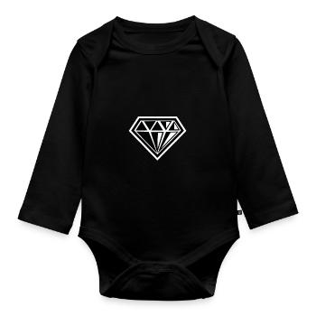 Diamond diamond - Organic Longsleeve Baby Bodysuit - black - Front