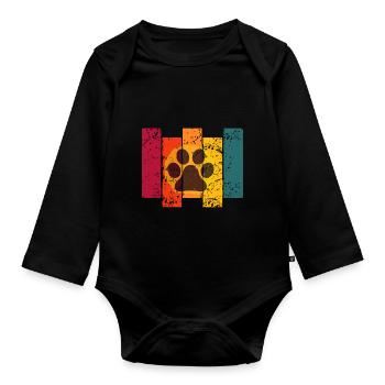 Dog Paw Colorful Dog - Organic Longsleeve Baby Bodysuit - black - Front