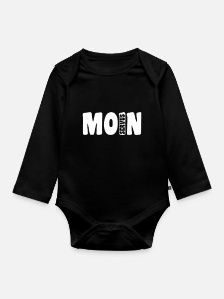 Moin Servus | White - Baby Bio-Langarm-Body - Schwarz