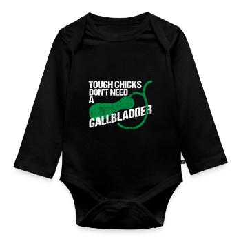 OP Gallenblase Entfernt Galle - Baby Bio-Langarm-Body - Schwarz - Vorne