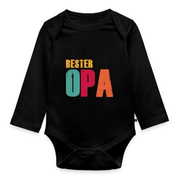 Großvater - Baby Bio-Langarm-Body - Schwarz - Vorne