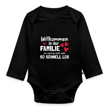 Bester Schwiegersohn Familie - Baby Bio-Langarm-Body - Schwarz - Vorne