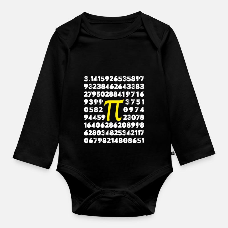 pi - Baby Bio-Langarm-Body - Schwarz