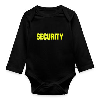 Security Bodyguard Security Service Bouncer - Organic Longsleeve Baby Bodysuit - black - Front