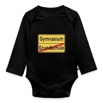 Grundschulabschluss Gymnasium Gymi - Baby Bio-Langarm-Body - Schwarz - Vorne