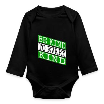 planet evolve go vegan vegetable funny rights - Baby Bio-Langarm-Body - Schwarz - Vorne