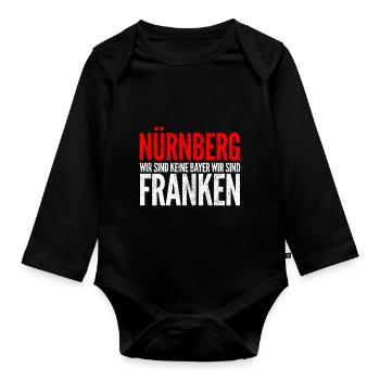 Wir sind keine Bayern wir sind FRANKEN - Baby Bio-Langarm-Body - Schwarz - Vorne