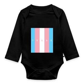 Trans - Organic Longsleeve Baby Bodysuit - black - Front